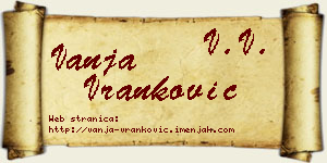 Vanja Vranković vizit kartica
